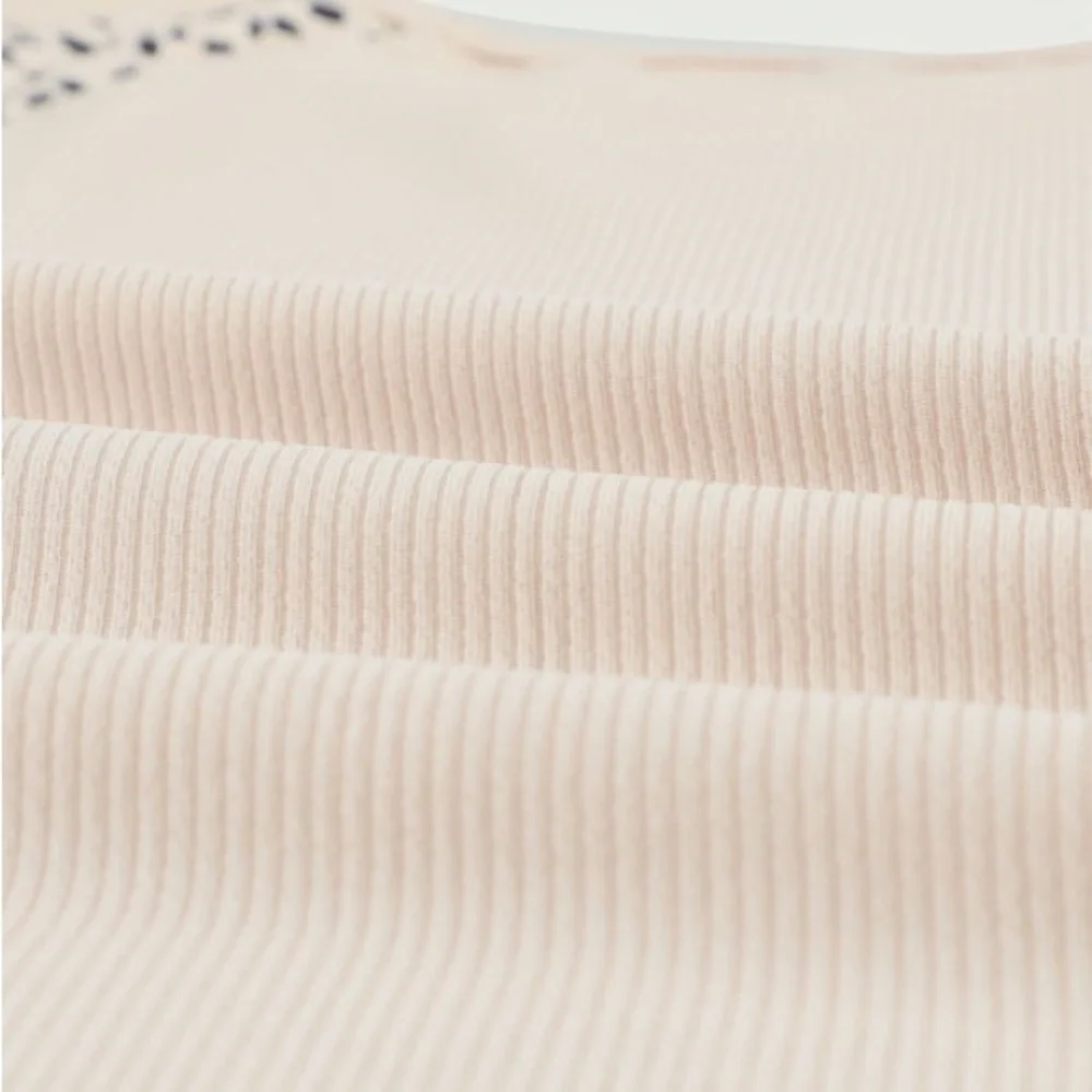 *Last One* Plus Size Cream Ribbed Top w/ Leopard Print Balloon Sleeves, 2X - Picture 11 of 14